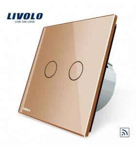 Intrerupator Touch Dublu Golden LIVOLO, Wireless