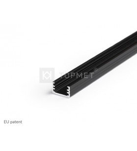 Profil aluminiu negru aparent tip SLIM8 A/Z, 2 metri