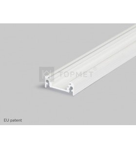 Profil aluminiu alb aparent tip SURFACE10, 2 metri