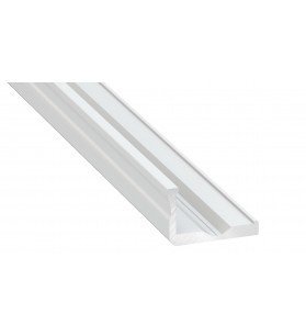 Profil aluminiu aparent, tip F, 2 metri, Alb