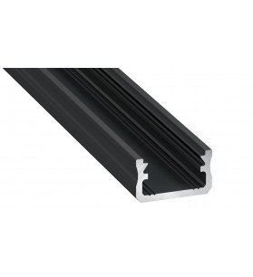 Profil aluminiu aparent, tip A, 2 metri, Negru