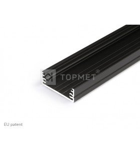 Profil aluminiu negru aparent tip WIDE24, 2 metri